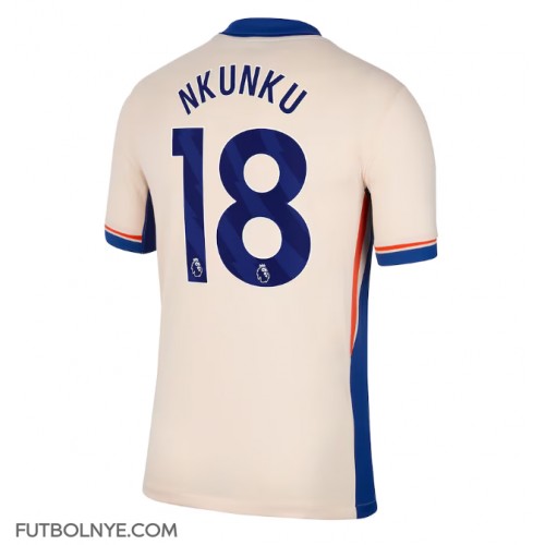 Camiseta Chelsea Christopher Nkunku #18 Visitante Equipación 2024-25 manga corta